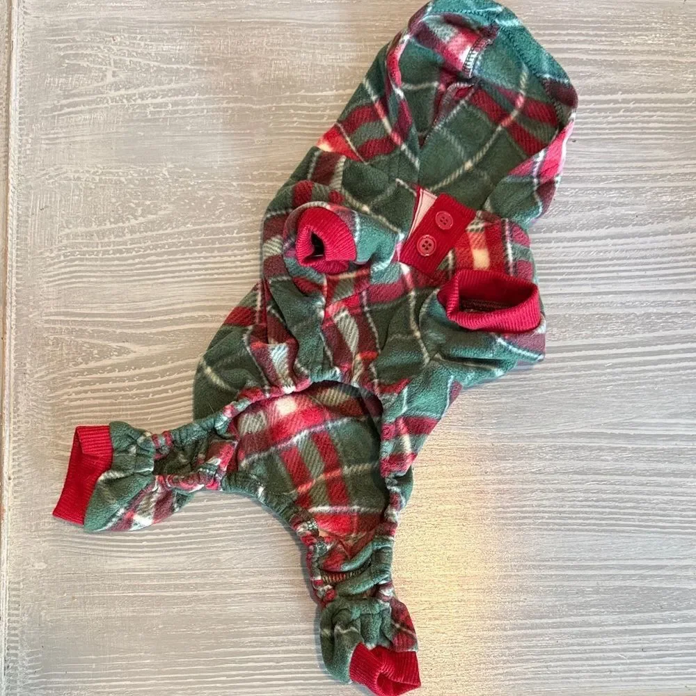 Plaid Dog Sweater pajamas onsie